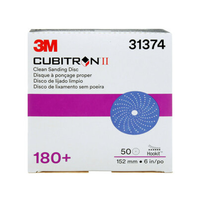 3M Cubitron II Hookit Clean Sanding Abrasive Disc 31374, 6 in, 180+ Grade