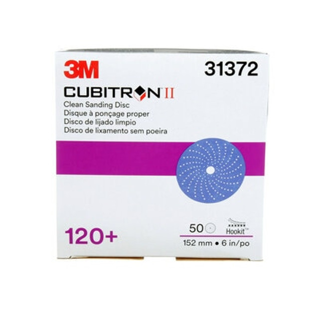 3M Cubitron II Hookit Clean Sanding Abrasive Disc 31372, 6 in, 120+ Grade