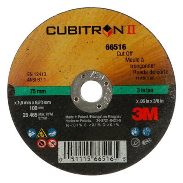 3M Cubitron II Cut-Off Wheel, 66516, T1