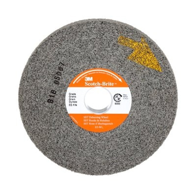 Scotch-Brite SST Deburring Wheel, ST-WL, FIN, 8 in x 3/4 in x 3 in (20.32 cm x 1.91 cm x 7.62 cm)