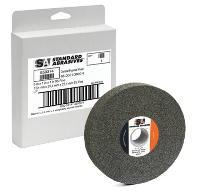 Standard Abrasives General Purpose Wheel 850374, 9SFine6"x1"x1"