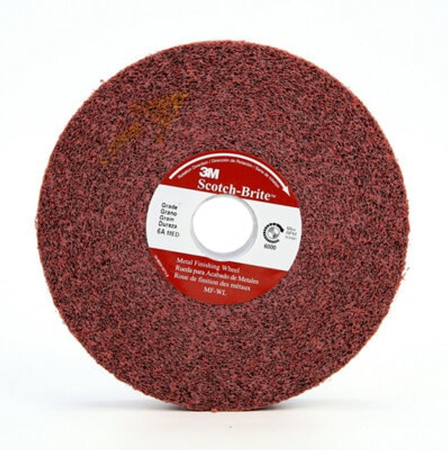 Scotch-Brite Metal Finishing Wheel, 6 in x 1 in x 1 in 6A MED