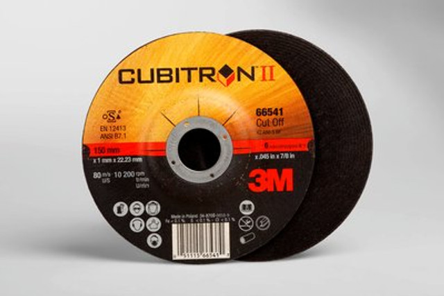 3M Cubitron II Cut-Off Whl T27,(66541) 6x.045x7/8in