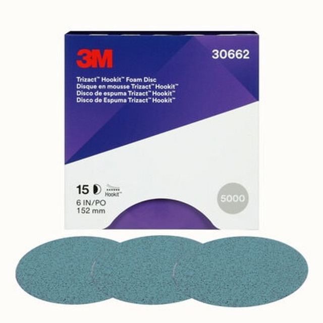 3M Trizact Hookit Foam Disc 30662, P5000, 6 in