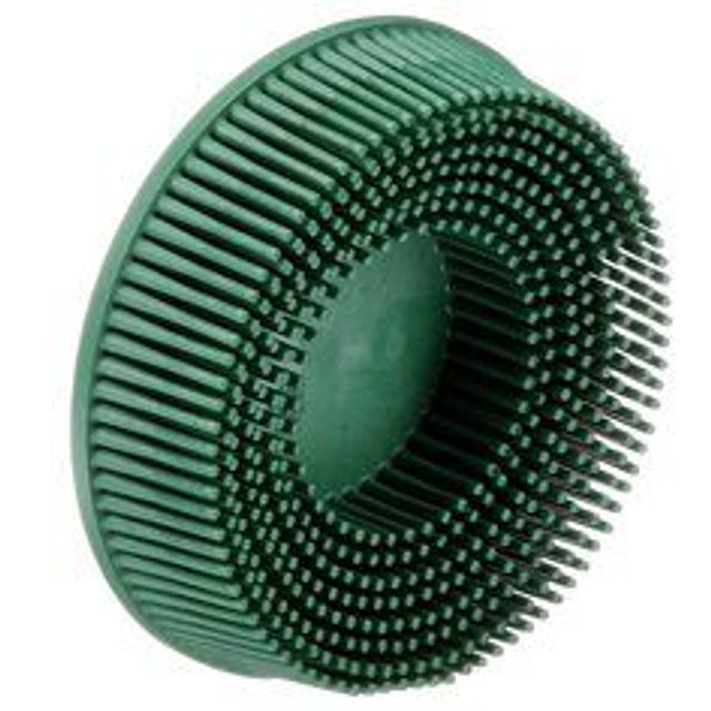 Scotch-Brite Roloc Bristle Disc, RD-ZB, 50, TR, 3 in x 5/8 in, Tapered, 10/inner, 40/case 18734 Industrial 3M Products & Supplies | Green