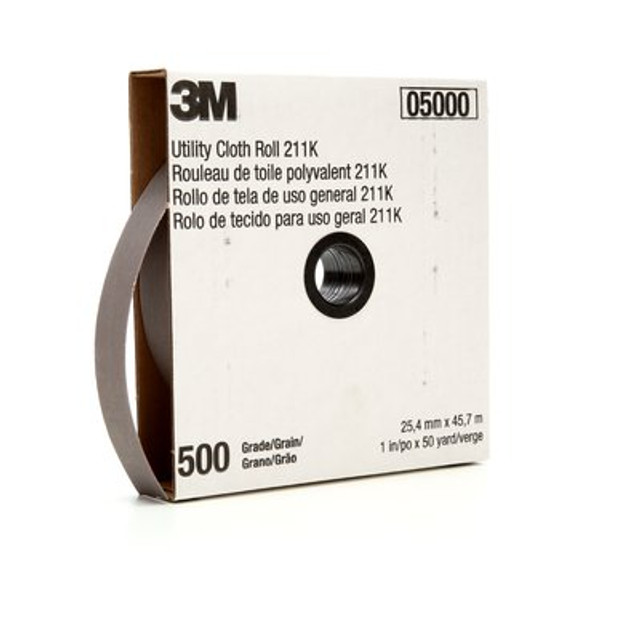 3M Utility Cloth Roll 211K, 1 in x 50 yd 500 J-weight