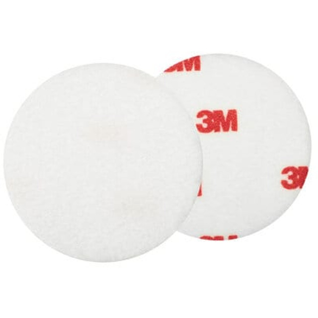 3M Finesse-it Felt Buffing Pad, 3 in, Red Foam Logo White Loop
