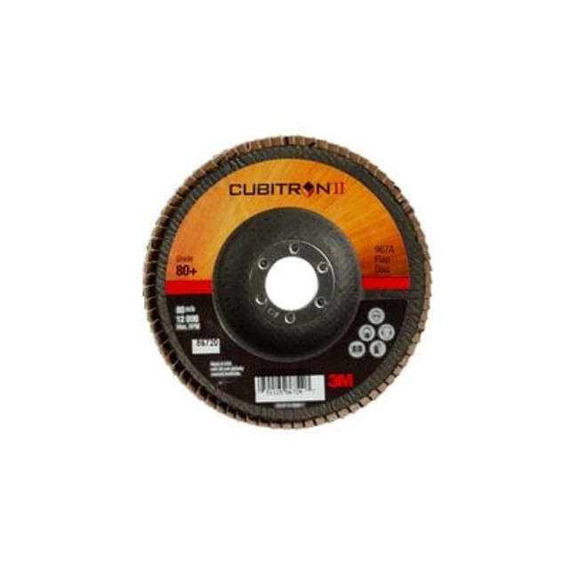 3M Cubitron II Flap Disc 967A T29 5inx7/8in 80+ Y-wt 10