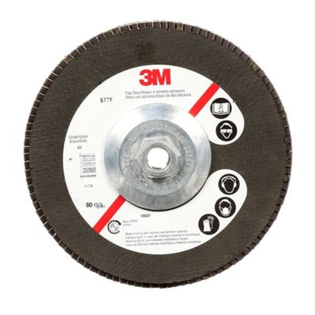 3M Flap Disc 577F, T29 7 in x 5/8-11 60 YF-weight, 5/case 3M Flap Disc 577F, T29 7 in x 5/8-11 60 YF-weight, 5/case