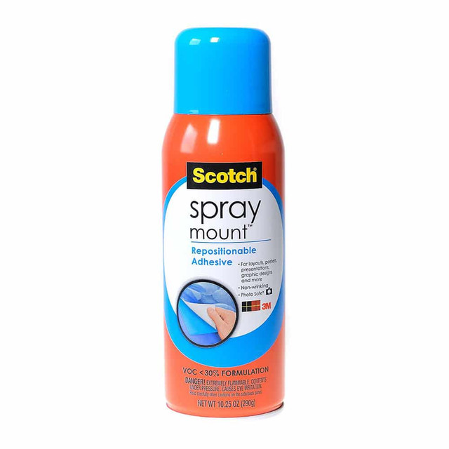 Scotch Spray Mount Spray Adhesive, 6064-CFT, 4 oz 96470 Industrial 3M Products & Supplies | Transparent