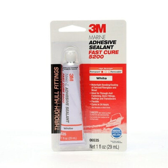 3M Marine Adh Sealant 5200 Fast Cure White, PN06535, 1 oz Tube