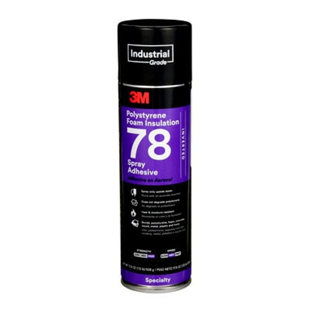 3M Polystyrene Foam Insulation Spray Adhesive 78, Inverted, Clear