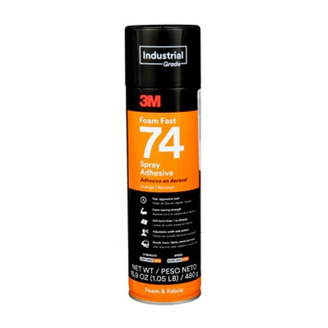 3M Foam Fast Spray Adhesive 74, Orange, 24 fl oz Can