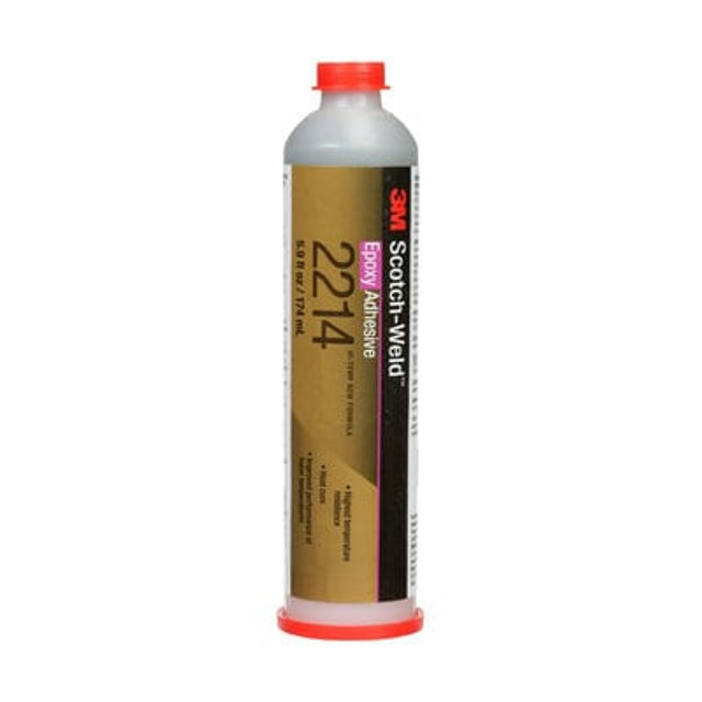 3M Scotch-Weld Epoxy Adhesive 2214, Hi-Temp New Formula, Gray, 5.9 fl oz (174 mL) Cartridge