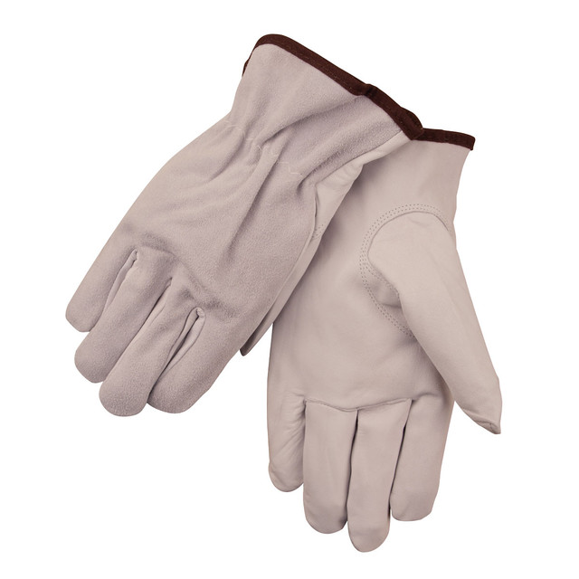 Black Stallion Grain GOATSK in PALM/COWSPLIT Back DRIVER'S STYLE GLOVES XL | Cream