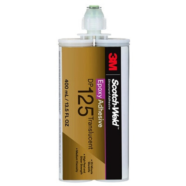 3M Scotch-Weld Epoxy Adhesive DP125, Translucent, 400 mL Duo-Pak