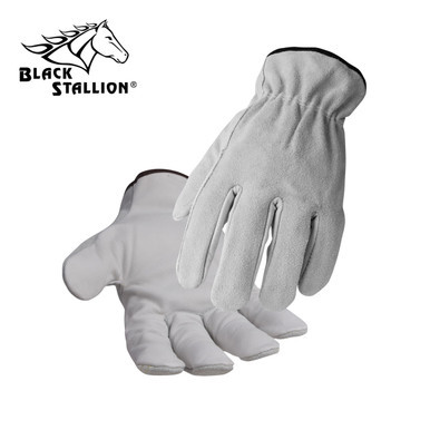 GRAIN/SPLIT COWHIDE DRIVER'S GLOVES 2XL Black Stallion