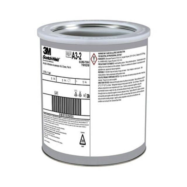3M Scotch-Weld Acrylic Adhesive Accelerator A3-2, Green, Part A, 1 gal (3.78 L) Can, 1/Pack