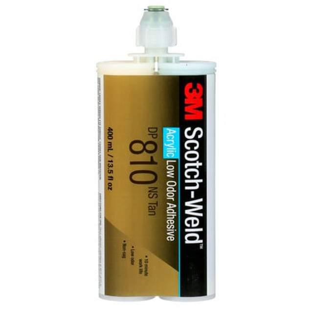 3M Scotch-Weld Low Odour Acrylic Adhesive, DP810NS, tan, 13.52 fl. oz. (400 ml)