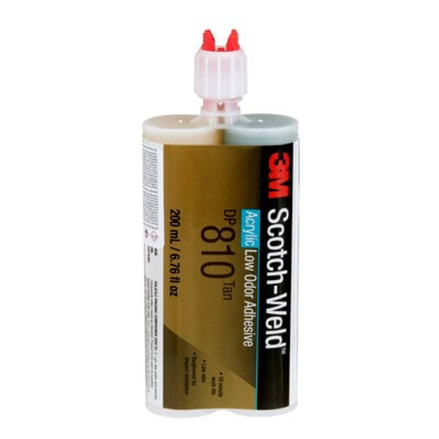 3M Scotch-Weld Low Odor Acrylic Adhesive DP810, Tan, 200 mL Duo-Pak