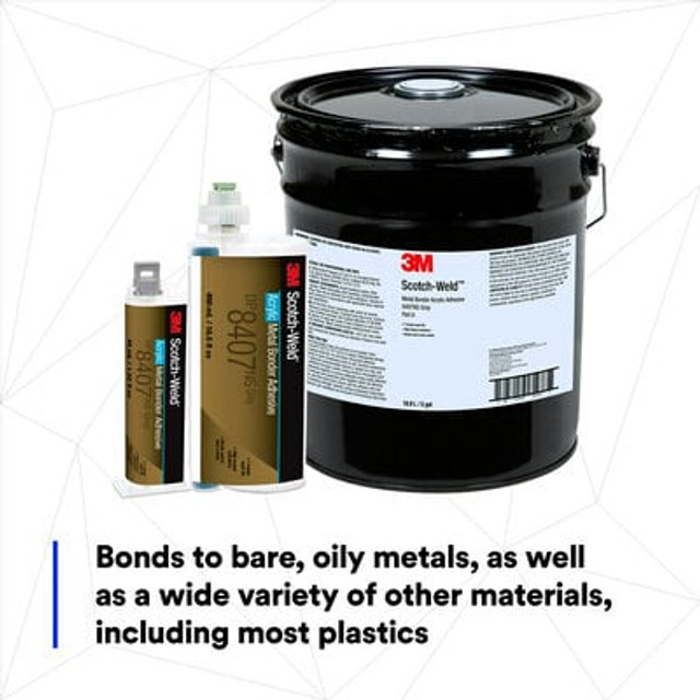 3M Scotch-Weld Metal Bonder Acrylic Adhesive 8407NS, Gray, Part B, 5 gal (18.9 L) Drum (Pail)