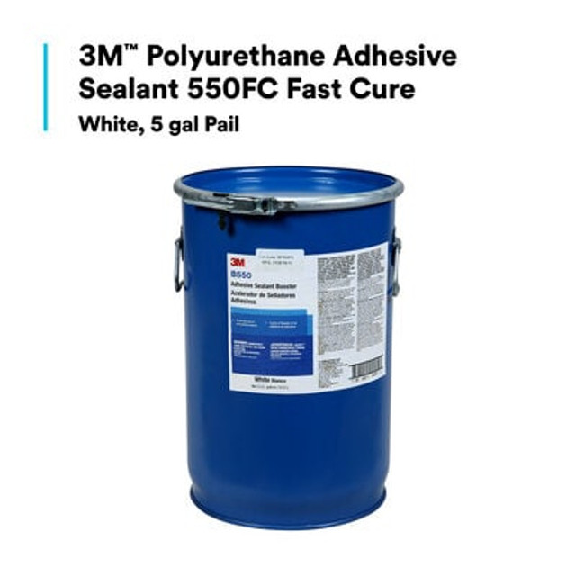3M Polyurethane Adhesive Sealant 550FC, Fast Cure, White, 5 Gallon
(Pail), Drum