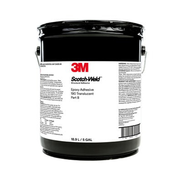 3M Scotch-Weld Epoxy Adhesive 190, Translucent, Part B, 5 gal (18.9 L) Pail, 1/Pack