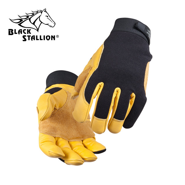 Black Stallion Tool HANDZ COW Grain LEATHER MECHANIC'S GLOVES 2XL