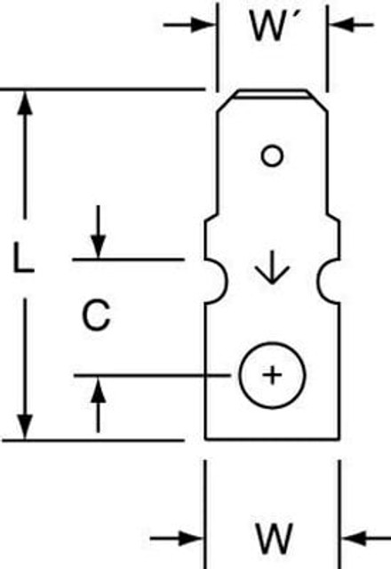 Non-Insulated Rectangular Tongue Male Disconnect Adapters