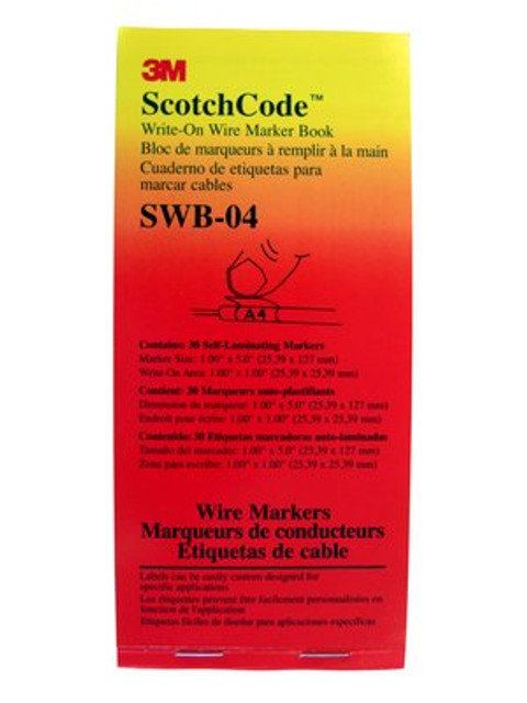 3M  Scotchcode Write-On Wire Marker Book SWB-04