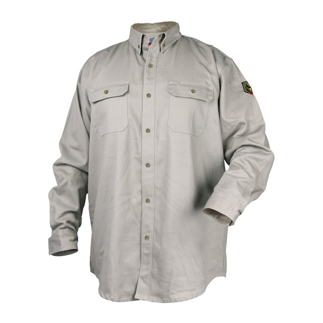 Black Stallion TRUGUARD 300 FLAME-RESISTANT COTTON Work SHIRT 2XL | Stone