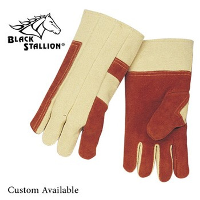 Black Stallion 22 oz Kevlar W/LEATHER, WOOL, 14" THERMAL PROTECTIVE GLOVES