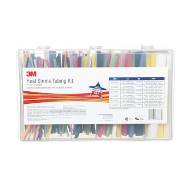 3M Heat Shrink Thin-Wall Tubing Kit, FP-301, assorted colours
