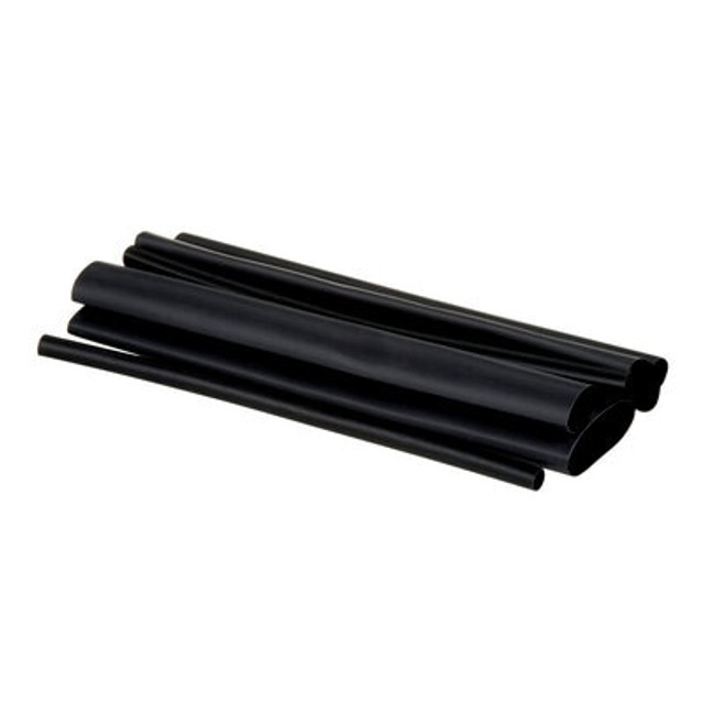 3M Heat Shrink Thin-Wall Tubing Kit, FP-301, black, 6 in (15.25 cm)