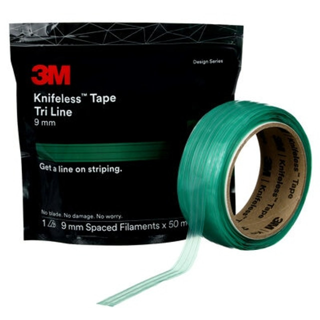 3M Knifeless Tape Tri Line, KTS-TL9, Green, 9 mm Spaced Filaments, 9 mm x 50 m