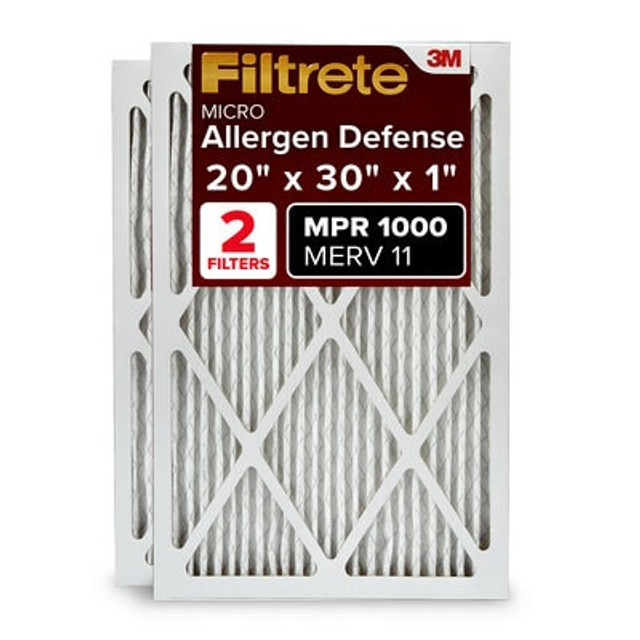 Filtrete MPR 1000 Allergen Defense HVAC Filter, 20x30x1", 2-Pack