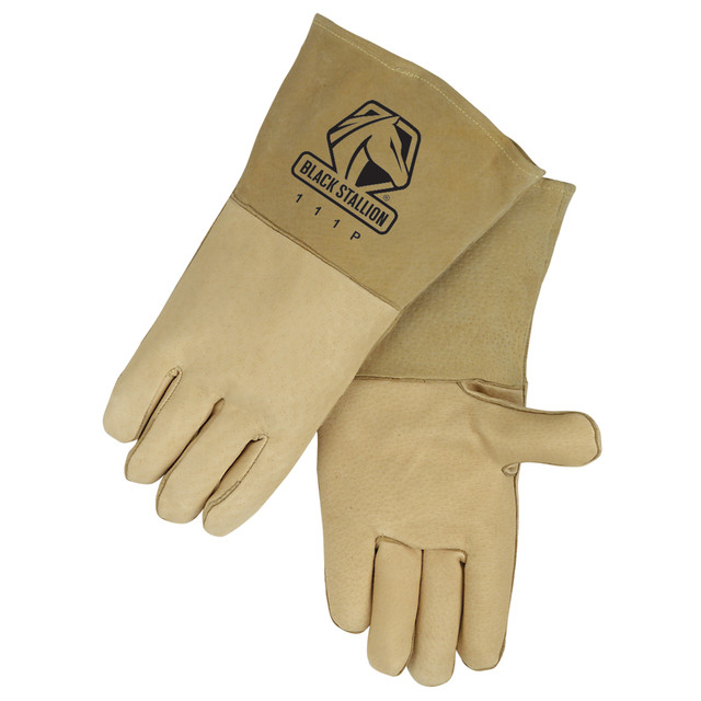 Black Stallion Grain Pigskin High QUALITY WELDING GLOVES XL | Tan