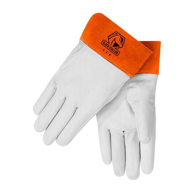 Black Stallion Grain KIDSK in - SHORT CUFF TIG WELDING GLOVES Large | Pearl White