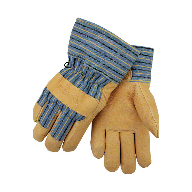 Black Stallion SEL. SHLDR. COWHIDE Waterproof LINED INSULATED LEATHER PALM Work GLOVES Large | Yellow