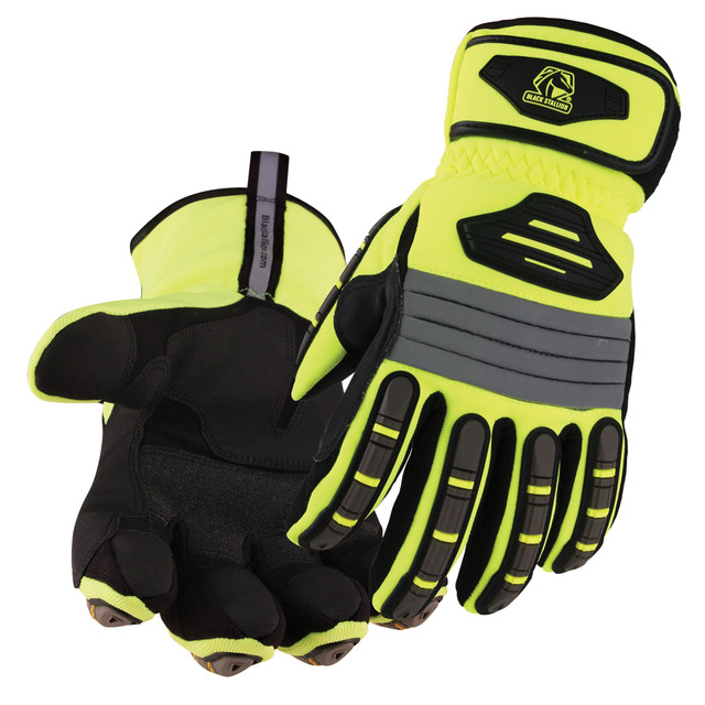 Black Stallion Tool HANDZ HI-VIS SPANDEX EXTREME WINTER GLOVES Medium | Lime Green/Black