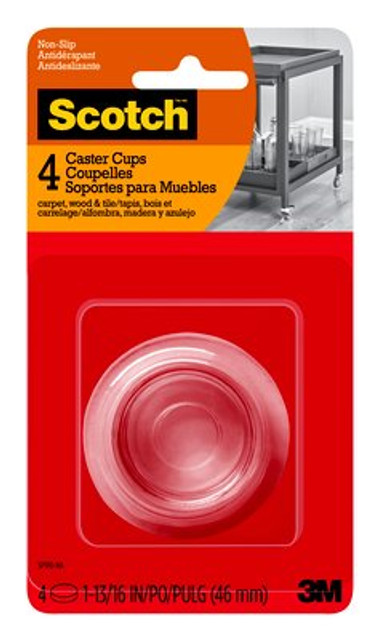 Scotch Caster Cups SP910-NA, Round Hard Clear 1-13/16in 4pk