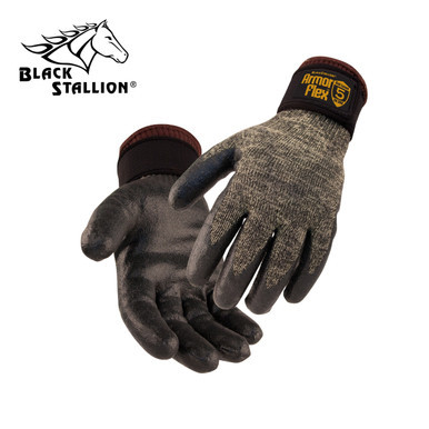 CUT RESISTANT GLOVE w/ NITRILE COATED PALM, CUT LEVEL 5 XL Black Stallion