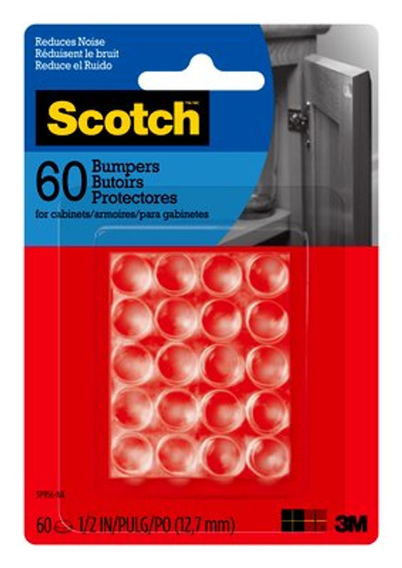 Scotch Bumpers SP956-NA, Round, Clear 0.5-in 60/pk