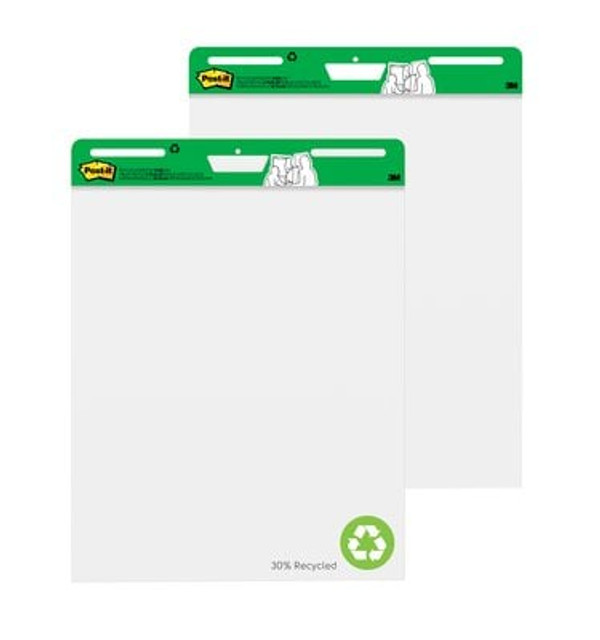 Post-it® Easel Pad made with Recycled Paper, 25 in x 30 in, White