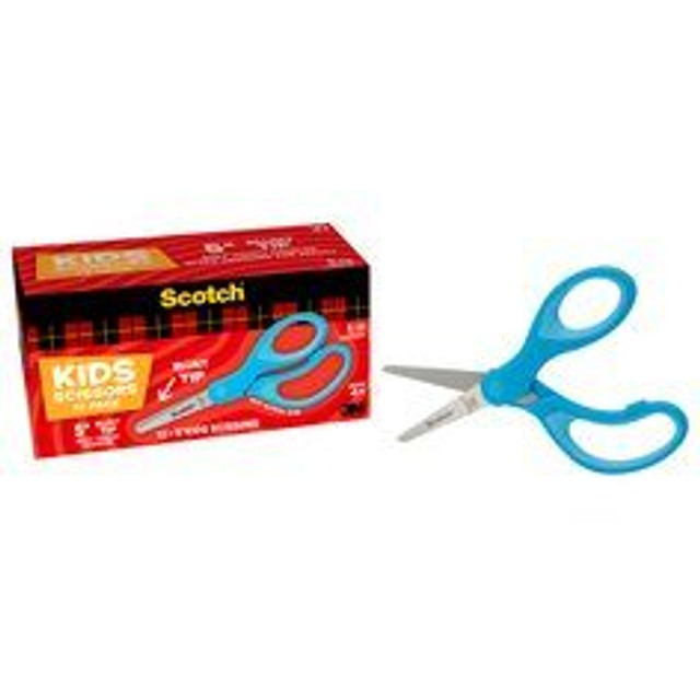 Scotch 5" Soft Touch Blunt Kid Scissors 1442B-12, 12 Count Pack, Blue 35815