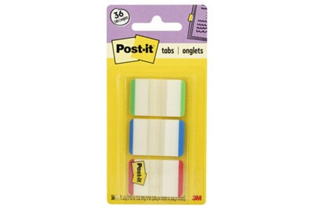 Post-it(R) Durable Tabs 686L-GBRT, 1 in x 1.5 in (25.4 mm x 38.1 mm)