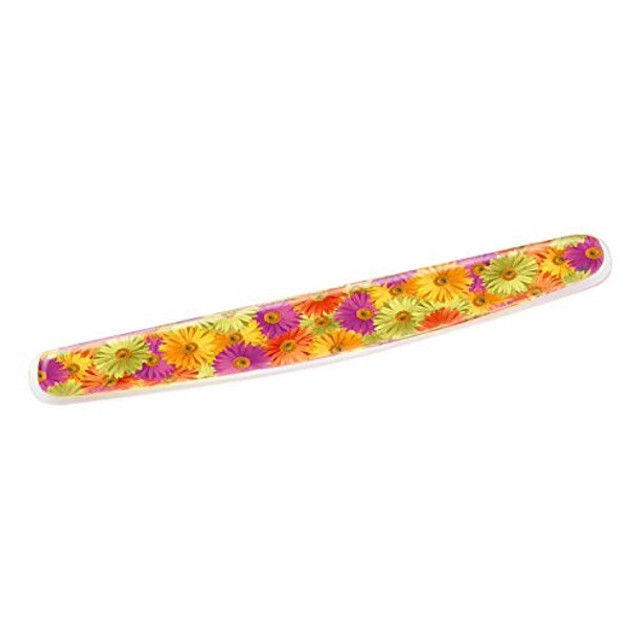 3M Gel Wrist Rest WR308DS, Clear Gel Design, Compact Size, Daisy, 2.75in x 18.0 in x .75 in 97914
