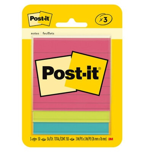 Post-it® Notes, Original, 3in x 3in, Poptimistic Collection, 50sheets/pad, 3pads/pk