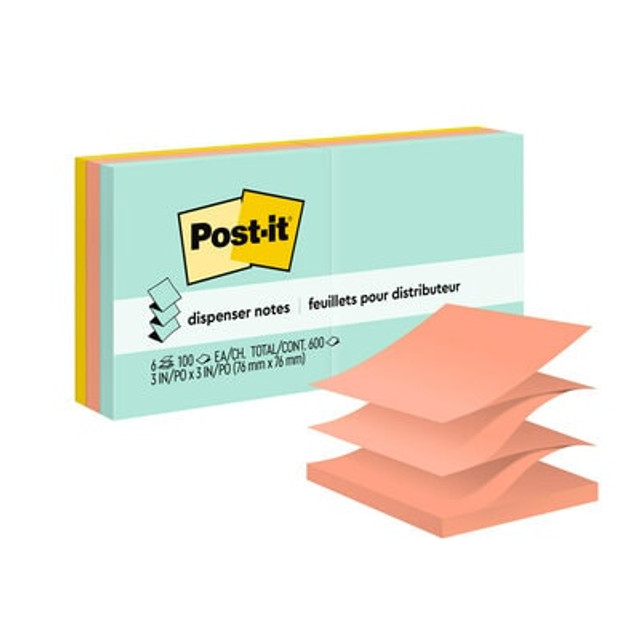 Post-it® Dispenser Pop-up Notes, R330-AP, 3x3 in, Pastel Colors