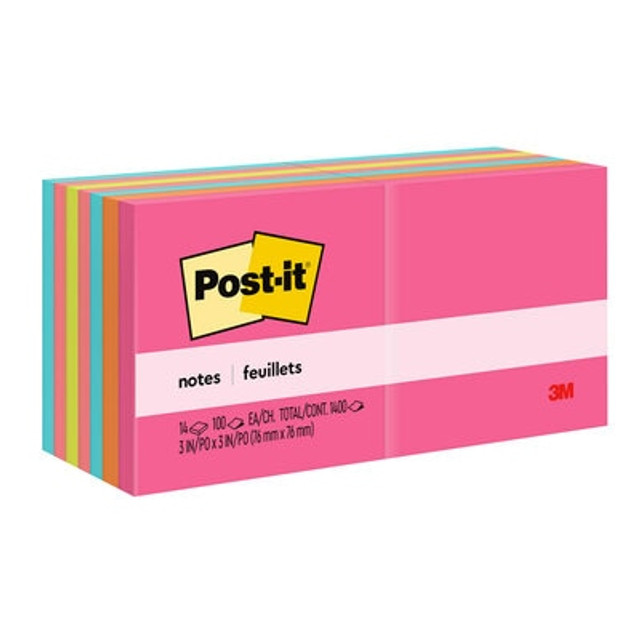Post-it® Notes, 3 in x 3 in, Poptimistic Collection, 14 Pads/Pack